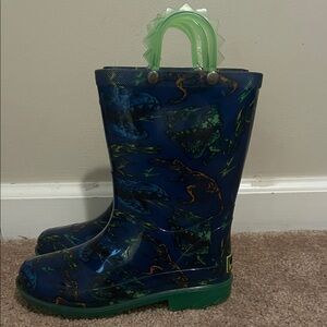 Western Chief Blue Dinosaur Kids Rain Boots Size 12